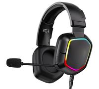 Lazmin112 3.5Mm Gaming Headset, with Omni-Directional Noise Cancelling Microphone, Wired Over Ear Game Headset with Rgb, 30° Rotate Earcups, for Smartphone, Laptop, Pc, Game Console (Black)