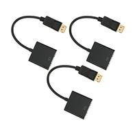 Lazmin112 3Pcs DisplayPort to VGA Adapter, FHD 60Hz, Gold Plated Cord, Compact Design to VGA Adapter with Lock, for Laptop Desktop HDTV Projector