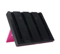 Lazmin112 4 In 1 Game Controller Charger, Portable Charging Dock, With 8 Game Card Slot, Usb Type C Port, Overcharge And Short Circuit Guard, Foldable Stand, Four Non Slip Pads (Black+Pink)