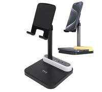 Lazmin112 4 In 1 Wireless Charger, With Night Light, 1 Usb Port, 2 Type C Ports And Phone Tablet Stand, 15W Quick Charging, Detachable And Portable, for Home, Work And Travel