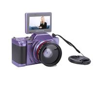 Lazmin112 4K Digital Camera, 64Mp, 3 Inch Flip Screen, 180° Rotation, 18X Digital Zoom, Autofocus, Video Recording, 95° Wide Angle, 1200mah, Selfie Camera, for Photography, Travel (Purple)