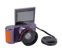 Lazmin112 4K Digital Camera, 64Mp, 3inch, Hd 180° Flip Screen, 18X Zoom, Autofocus, Anti Shake, Wifi Transfer, 4K Photography, Facial Detection, Portable Compact Camera, for Travel (Purple)