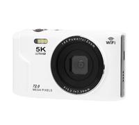 Lazmin112 5K Digital Camera, 72MP 2.8 Inch Ultra HD Screen 16x Digital Zoom Auto Focus WiFi Camera with Built in Flash, for Travel Photography (White)
