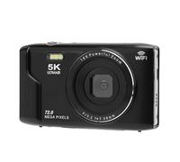 Lazmin112 5K Digital Camera, 72MP 2.8 Inch Ultra HD Screen 16x Digital Zoom Auto Focus WiFi Camera with Built in Flash, for Travel Photography (Black)