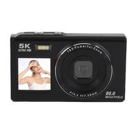 Lazmin112 5K Dual Screen Digital Camera, 80MP 18X Zoom, WiFi Vlogging Camera, Auto Focus with 32GB Card, 1200mAh Battery, Smart Filters and Beauty Modes, Portable and Rechargeable (Black)