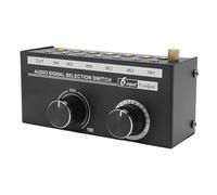 Lazmin112 6 Input 1 Output Sound Switcher, 3.5mm 6.35mm Selector with Volume Control and Gold Plated Jacks, for PC Phone Laptop Headphone