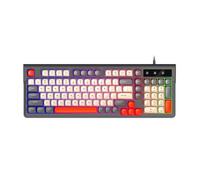 Lazmin112 98 Key Wired Mechanical Keyboard, RGB Backlit Vibrant Colors 19 Anti Ghosting Keys Creamy Typing, with USB Connection for Gaming Office MacOS (Gray)