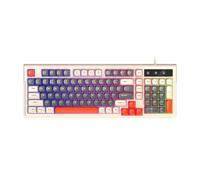 Lazmin112 98 Key Wired Mechanical Keyboard, RGB Backlit Vibrant Colors 19 Anti Ghosting Keys Creamy Typing, with USB Connection for Gaming Office MacOS (Milk Tea Color)