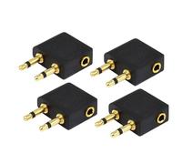 Lazmin112 Airplane Adapter, Excellent Signal Transmission for Aircraft Flight Plug with Double Jack Sound Interface (4 pieces)