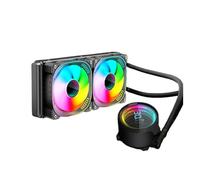 Lazmin112 ARGB Liquid Cpu Cooler For Am4 Am5, 2.2 Inch Lcd Temperature Display, 1800 Rpm, Dual Fan, 240mm Radiator, 4 Pin, Aerospace Grade Leak Proof, Hydraulic Bearing, Low Noise (Black)