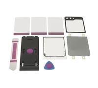 Lazmin112 Back Glass Panel Case, Sturdy Back Glass Cover Replacement Touch Fit Pre Installed Tape Camera Lens Accurate with Tools for Z Flip 5 5G F731 (Grey)