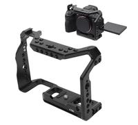 Lazmin112 Camera Cage for A7M4 A7R4 AI A9II A7S3 A1 A7R4A, Camera Protection Frame Rig with Cold Shoe Mount, 1/4 3/8 Inch Screw Holes, Locating Hole