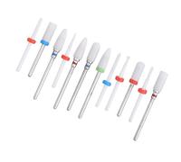 Lazmin112 Ceramic Grinding Drill Bit, 10X Durable, & Heat Resistant, Small Round Design, Ceramic & Stainless Steel, 12pcs, Remove Dead Skin, Nail Care