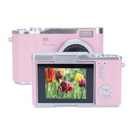 Lazmin112 Digital Camera, 48MP 1080P Autofocus Vlogging Camera with 2.4 Inch Flip Screen and 18X Digital Zoom, for YouTube Photography and Travel (Pink)