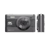 Lazmin112 Digital Camera, 4K 48MP 18X Zoom Compact Camera with 3in Screen, Webcam Mode, Slow Motion, Time Lapse, Face Recognition, Beauty Enhancement, Smile Shutter, USB Connection (Black)