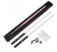 Lazmin112 Double Edged Sword Luminous Vane/Wing Changeable Light Toy for Imaginative Play Aluminum Alloy Black Red Yellow Green Cyan Blue Pink White 31.49" Telescopic for Kids (2PCS)