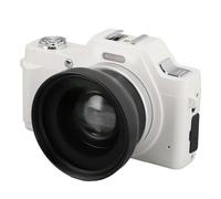 Lazmin112 DV Camera, Face Recognition, Compact Digital Camera, 2.88 Inch LCD Screen, 20x Zoom, Anti-Shake for Live Streaming, Blogging, Online Teaching (White)