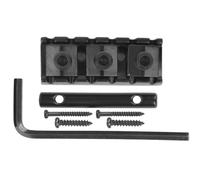 Lazmin112 Electric Guitar String Lock Nut, with Headstock String Retainer Bar, Screw Hex Wrench Replacement Guitar Lock Nut Stable and) (Black (GE99))