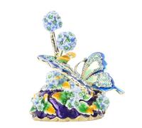 Lazmin112 Elegant Enamel Jewelry Box with Floral Design, Exquisite Zinc Alloy Pendant Organizer for Home, Practical Organization, Small Jewelry Items