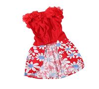 Lazmin112 Floral Puppy Dress Soft Comfortable Easy To Wear for Small Dogs Dog Princess Dress Chihuahuas Shih Tzus Pomeranians French Bulldog Teacup Poodles (S)