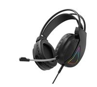 Lazmin112 H160 Gaming Headset, Wired USB Headphone with 50mm Drivers, Volume Control Wheel, Detachable Microphone, Over Ear Cushions, RGB Lighting, for PC, Series X, Switch