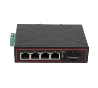 Lazmin112 Industrial Ethernet Switch, 1 Optical Port 4 Ethernet Ports 10 100 Mbps, with Hot Swappable SFP Module, for Gigabit Fiber Optic Network Conversion Up to 120 Km