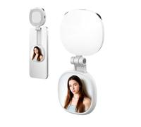 Lazmin112 Magnetic Selfie Light for Phone, Foldable Led Fill Light with Mirror, 3000K to 6000K Adjustable, 360° rotation, Type C Charging, for Photography, Video Recording, Makeup