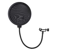 Lazmin112 Microphone P-op Filter Mask, Studio Mic Wind Screen P Op-up Filter Mask Shield With Stand Clamp, 15.5cm Diameter Round Shape