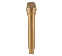 Lazmin112 Microphone Prop, Plastic Fake Microphone, Simulate Speech Practice Handheld Fake Mic for Karaoke, Costume, Cosplay, Birthday Party, Photography (Gold)