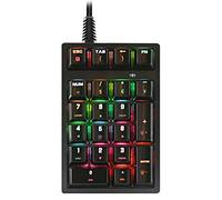 Lazmin112 Numeric Keypad, 21 Keys USB Wired Mechanical Numeric Keyboard, with Color LED Backlit, Blue Switch, K21 Programmable Numpad for Laptop PC Computer