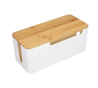 Lazmin112 Organize Wire Storage Box, Plug-in Cable Organizer Stylish Extension Socket Cord Organizer Box with Cover for Router Desk Power Strip