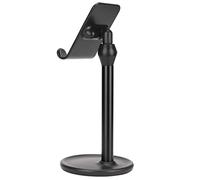 Lazmin112 Phone Holder,Aluminium Alloy Adjust 45 Degrees User Friendly Design Cell Phone Stand Angle Adjustment Save Desktop Space Durable Bracket (Black)