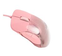Lazmin112 Pink Mechanical Gaming Mouse with 7 Speed DPI, Symmetrical Design for Both Left and Right Hands