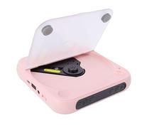 Lazmin112 Portable CD Player, 5.3 with Rechargeable Battery Dual Stereo Speakers LCD Display, Supports CD MP3 WMA AUX USB, for Home Car Outdoor Use (Pink)