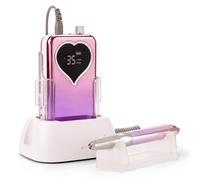 Lazmin112 Portable Nail Drill, 35000 RPM Rechargeable Electric Nail File Machine with LCD Display and 6 Drill Bits, for Acrylic Gel Nails Manicure Pedicure Salon Home Use (UK Plug)