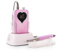 Lazmin112 Portable Nail Drill, 35000 RPM Rechargeable Electric Nail File Machine with LCD Display and 6 Drill Bits, for Acrylic Gel Nails Manicure Pedicure Salon Home Use (UK Plug)