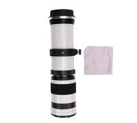 Lazmin112 Professional 420-800mm Telephoto Zoom Lens with Aluminum Alloy Structure for EF EF-S Mount Cameras Recommended for Still Life Photography (White)