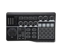 Lazmin112 Professional Sound Mixer 1200mAh Micro USB Studio Streaming Gaming Sound Card Mixer with RGB Light Effect,Connection, 12 Scene, Noise Reduction, HiFi