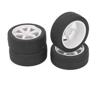 Lazmin112 RC Car Tires, 4 PCs RC -Autorad Strong Upholstery Persistent for TT01 TT02 (White)