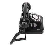 Lazmin112 Retro Landline Telephone, Classic Vintage Style Corded Phone, Large Button Dial, Old Fashioned Decoration, for Home Office Hotel Business, Black