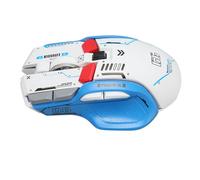 Lazmin112 RGB Gaming Mouse, 2.4G Wired 3 Mode Mouse, 4000 DPI Optical Wireless Gamer, 10 Programmable Buttons 11 Backlit Modes, for IOS (White)