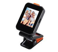 Lazmin112 Selfie Screen for Phone, WiFi Bluetooth Projection 2in HD Display with Integrated Folding Clamp, for Vlog Live Stream Video Recording, Compatible with IOS (White)