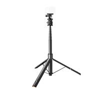 Lazmin112 Selfie Stick Tripod, Portable Lightweight Aluminum Alloy Extendable 36cm to 160cm Phone Holder, with Detachable Remote Control and 180° Tilt Adjustment, for Smartphone