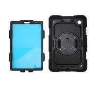 Lazmin112 Shockproof Tablet Case with Shoulder Strap, Pen Holder, Hand Strap, Kickstand, Full Protection for Tab A7 Lite 8.7 Inch 2021 T220 T225, Precise Cutouts, Rotatable Stand, Black