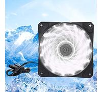 Lazmin112 Silent Chassis Fan, Computer Cooler For Computer Cases, Computer CPU PC Accessory 3-Wire 15-Light Mute LED Streamer Colorful 120mm Fan Speed: 1200 RPM (15 lights white)