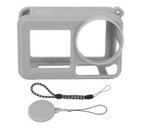 Lazmin112 Silicone Case for Action 5 Pro, Soft Protective Camera Cover with Lens Cap and Hand Strap, Shockproof Anti Scratch Dust Proof Silicone Case for 360 Go Ultra Accessories (Gray)