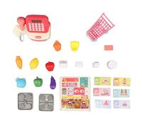 Lazmin112 Supermarket Cash Register Toy with Scanning Function, Encourages Social Interaction and Numeracy-Based Learning, Includes Various Accessories