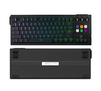 Lazmin112 Usb Wired Gaming Keyboard, Rgb Backlit, 75% 78 Keys, 6 Lcd Programmable Keys, Red Switch Hot Swap, 10 Light Modes, Type C To Usb A, Mechanical Keyboard, for Pc, Gaming (Black)