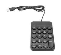 Lazmin112 Usb Wired Number Pad, 19 Key Round Keycaps, Ergonomic Portable Numeric Keypad, Four Soft Rubber Pads, 10 Million Times, Stable and Non Slip, Mute Structure, for Laptop