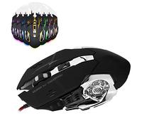 Lazmin112 V6 Gaming Mouse, 3200 DPI Wired LED Luminous, 7 Color Breathing Light, Programming, Ergonomic, for Office Computer Accessories